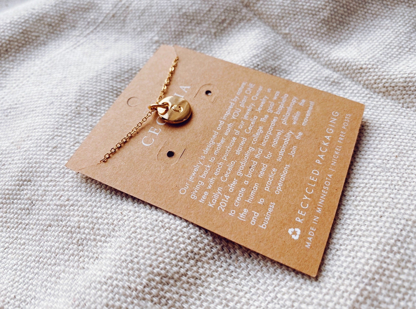 Written In Gold Initial Charm Necklace